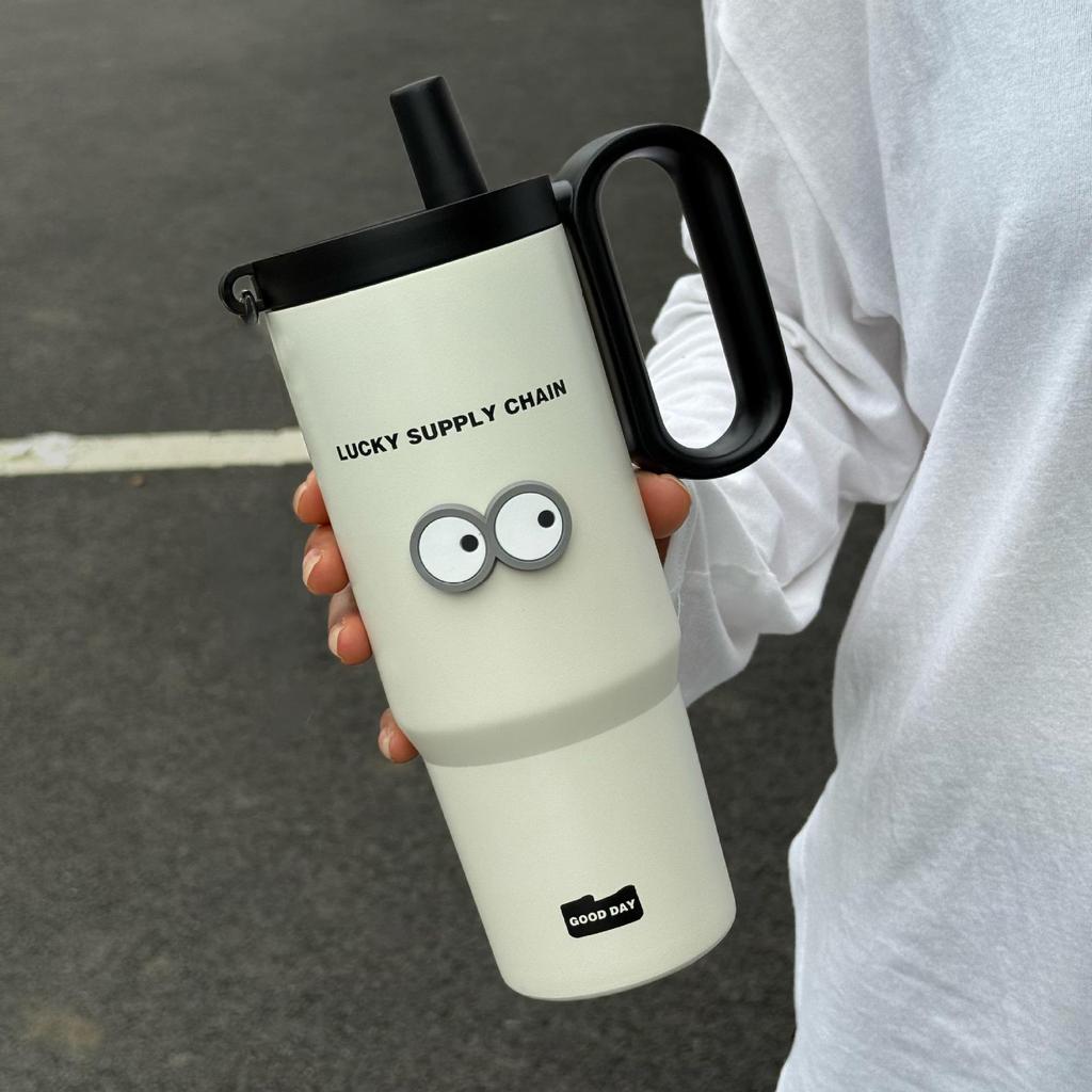 High-Capacity 316 Stainless Steel Insulated Cup with Straw