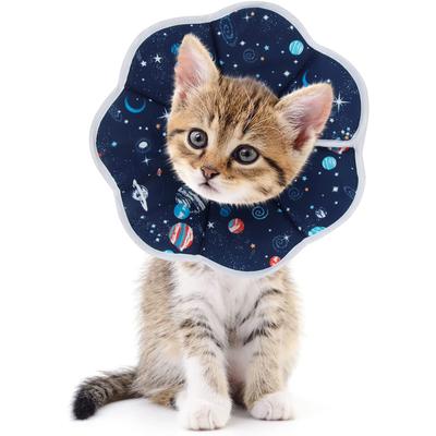 Pet Kedi Uzay Gezegen Elizabethan Yaka Su Geçirmez Katlanabilir Yalama Önleyici Yara İyileşme Yaka