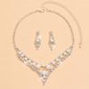 3pcs Wedding Women's Fashion Zircon Set Pearl Rhinestone Earrings Necklace Luxury Party Accessories