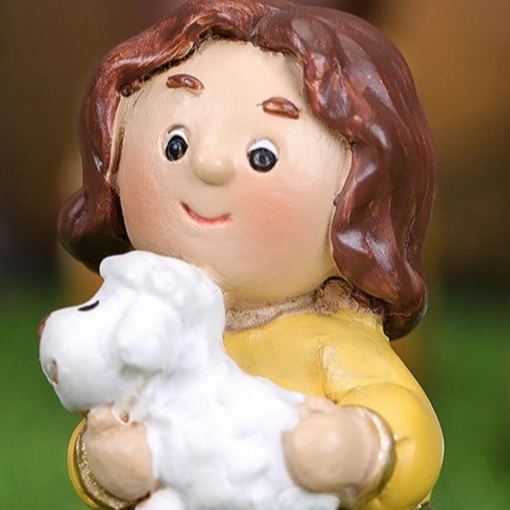 Resin Nativity Manger Ornament Cartoon Manger Group Nativity Figurine  Christmas Decoration