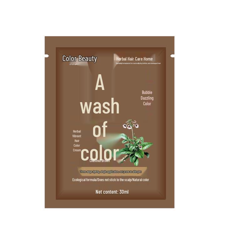 Schiuma Colorante Nera per Capelli a Base Vegetale per Copertura Capelli Bianchi - Confezione Monodose