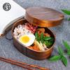Osaka Choseido Magewappa Bento Single Lunch Bonus Beige Band Box, Oval, Tier, Divided, Band, Included, Small, 450cc,
