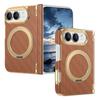 For iPhone Duo 5G Case Luxury Leather Matte Magnetic Rotating Bracket Shockproof Protection Hard Back Cover Accessories