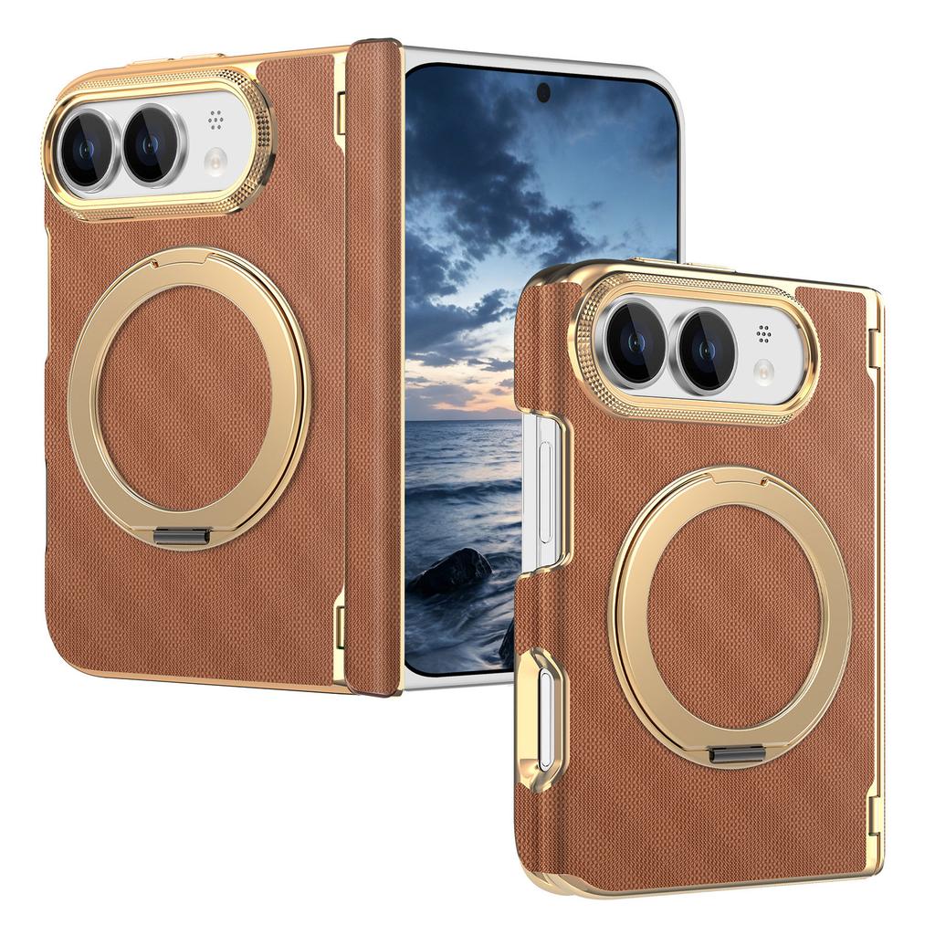 For iPhone Duo 5G Case Luxury Leather Matte Magnetic Rotating Bracket Shockproof Protection Hard Back Cover Accessories