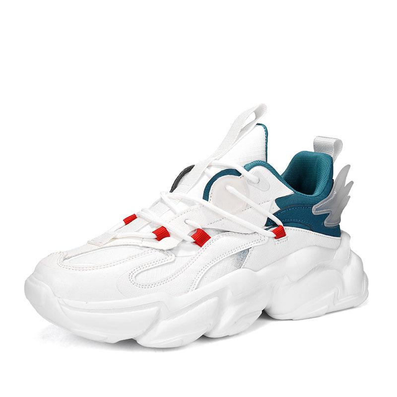 

Четыре сезона Новые модные кроссовки с низкой платформой для мужчин на шнуровке, маленькие белые туфли для подростков, увеличивающие рост, туфли для папы 45