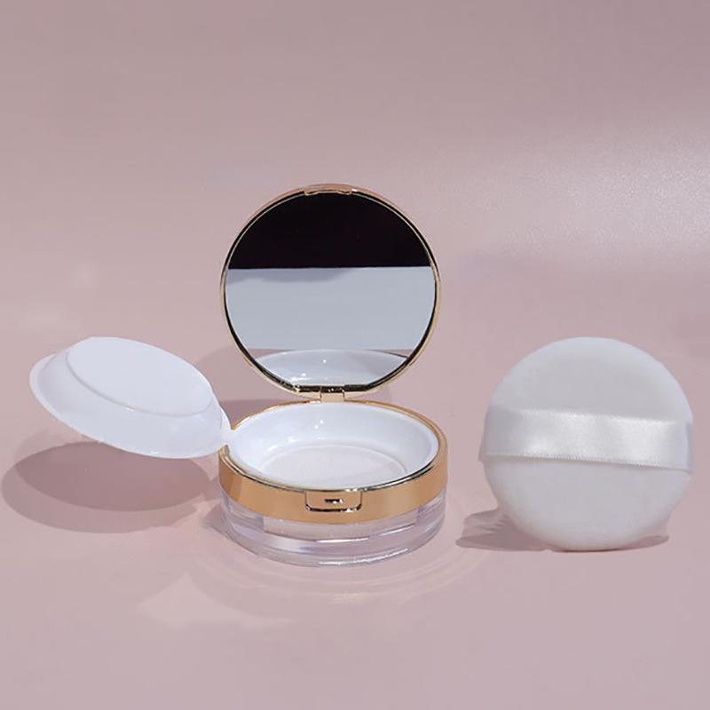 Portable Powder Box Handheld Empty Loose Powder Pot With Sieve Cosmetic Travel Makeup Jar Sifter Container With Powder Puff