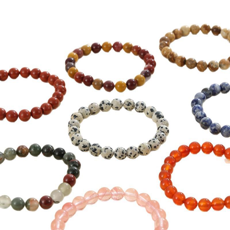 8mm Natural Stone Bracelet: Amethyst, Tiger's Eye, and Agate Jewelry