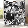 Vintage E-Elvis Graceland Rock 'n' Roll Flannel Throw Blanket,Cozy Blanket for Bed,Sofa,Living Room,Picnic,Camping,Home Decor