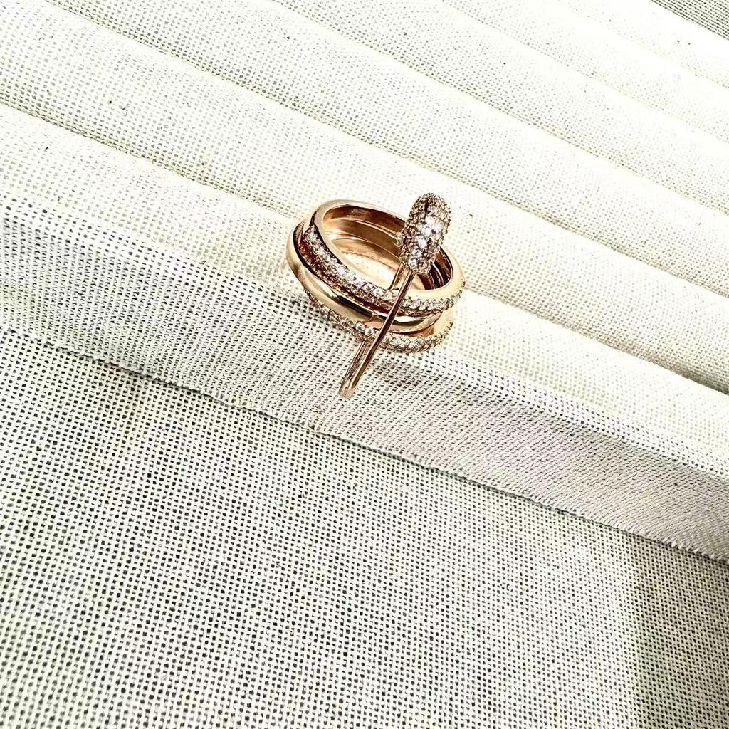 Three-Color Detachable Women's Zirconia Ring