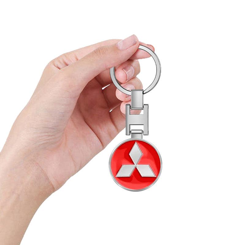 Car Keychain Car Emblem Gift With Key Ring Auto Accessories For Mitsubishi ASX Lancer Pajero Outlander L200 EVO Lancer EX