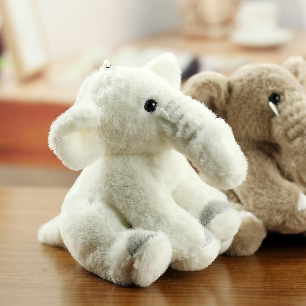 Cute Cartoon Elephant Keyring Soft Animal Bag Pendant Plush Stuffed Keychain  Backpack Decoration