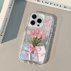 Pink Tulip Bouquet Back Mirror Phone Case For iPhone 17 16 15 14 13 12 11 Pro Max 7 8 Plus X XR XS Air Shockproof Soft Cover