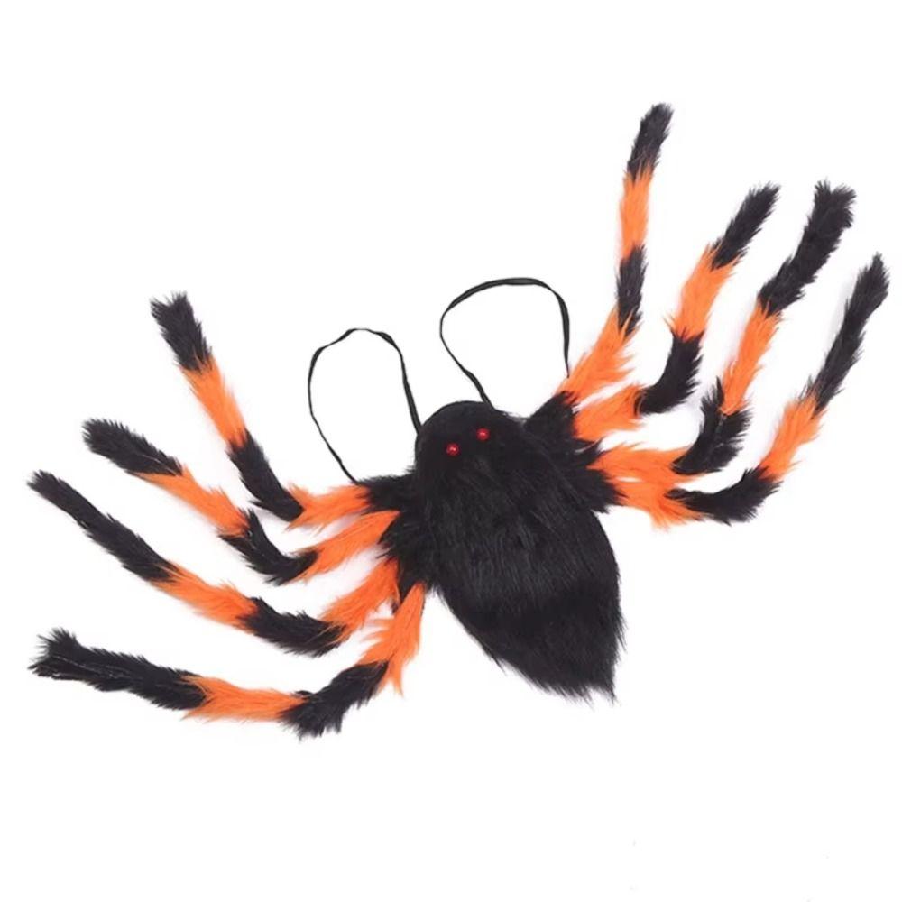 LED Halloween Spider Backpack Cosplay Stuffed Animal Big Spider Decoration Craft Stretchy Spider Bag Halloween Party