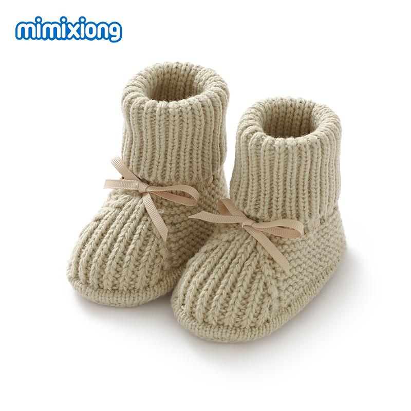 Baby Erste Lauflernschuhe Atmungsaktiv Rutschfest Gestrickt Neugeborenes Säugling Jungen Mädchen Einfarbig Stiefeletten Prewalkers 0-18m Kleinkind Unisex Schuhe