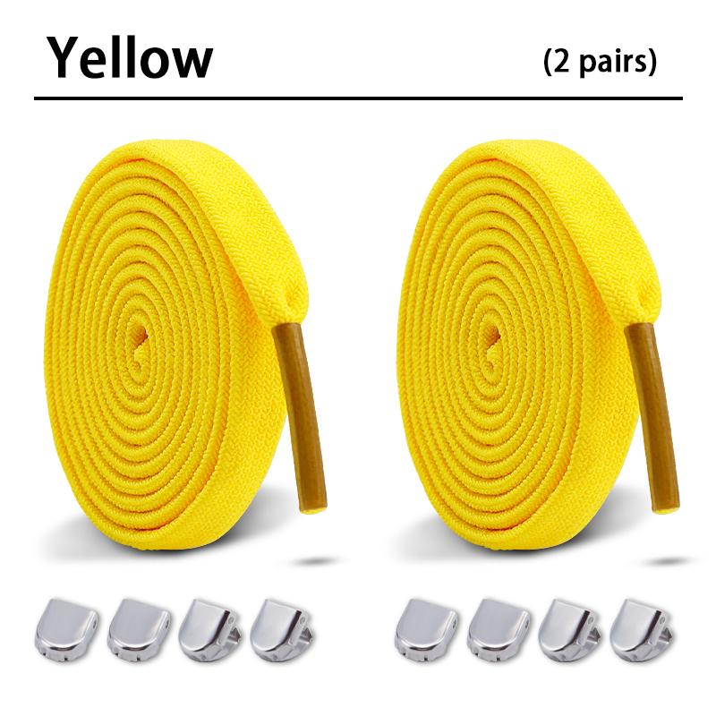 2Pair Double-layer elastic 8mm Flat Shoelace Shoes Accessories No Tie Shoe laces Quality Elastic Laces Sneakers Tennis Shoelaces