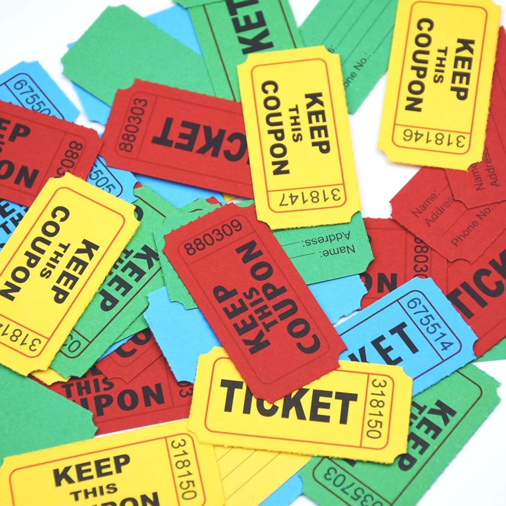 2000 Pcs 1000 Pairs Raffle Tickets, 50/50 Double Raffle Tickets, 250 Double Tickets Per Stack, for Events, Entry, Carnivals, and Door Prizes