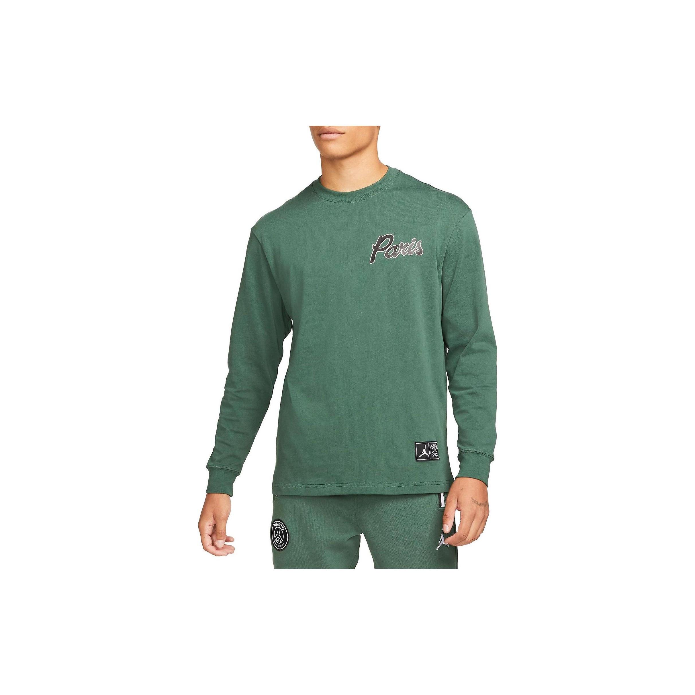 Air Jordan x PSG Long Sleeve Graphic T-Shirt Noble Green Men s DB6512-333 XL