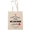 Tote Bag - PLANETEE - Beloved Mechanic Woman - Natural Cotton - Printed In France - Strong Handles