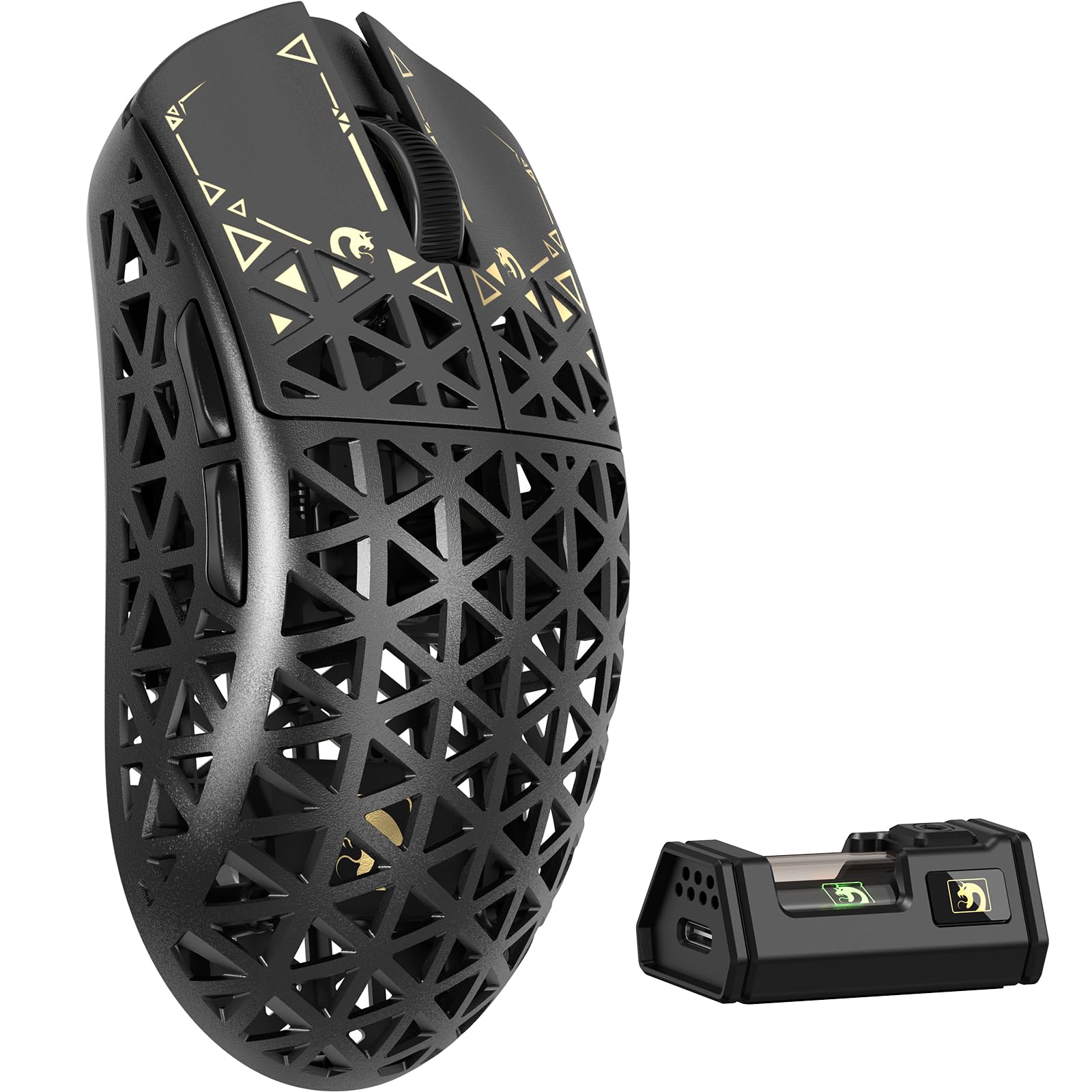 

MAMBASNAKE M5 Ultra Carbon Fiber Wireless Gaming at Wireless Nordic52840 Mouse, Ultra-Lightweight 39g±3g (PAW3950MAX), 8000Hz, 2.4g/Bluetooth/USB-C, чорний