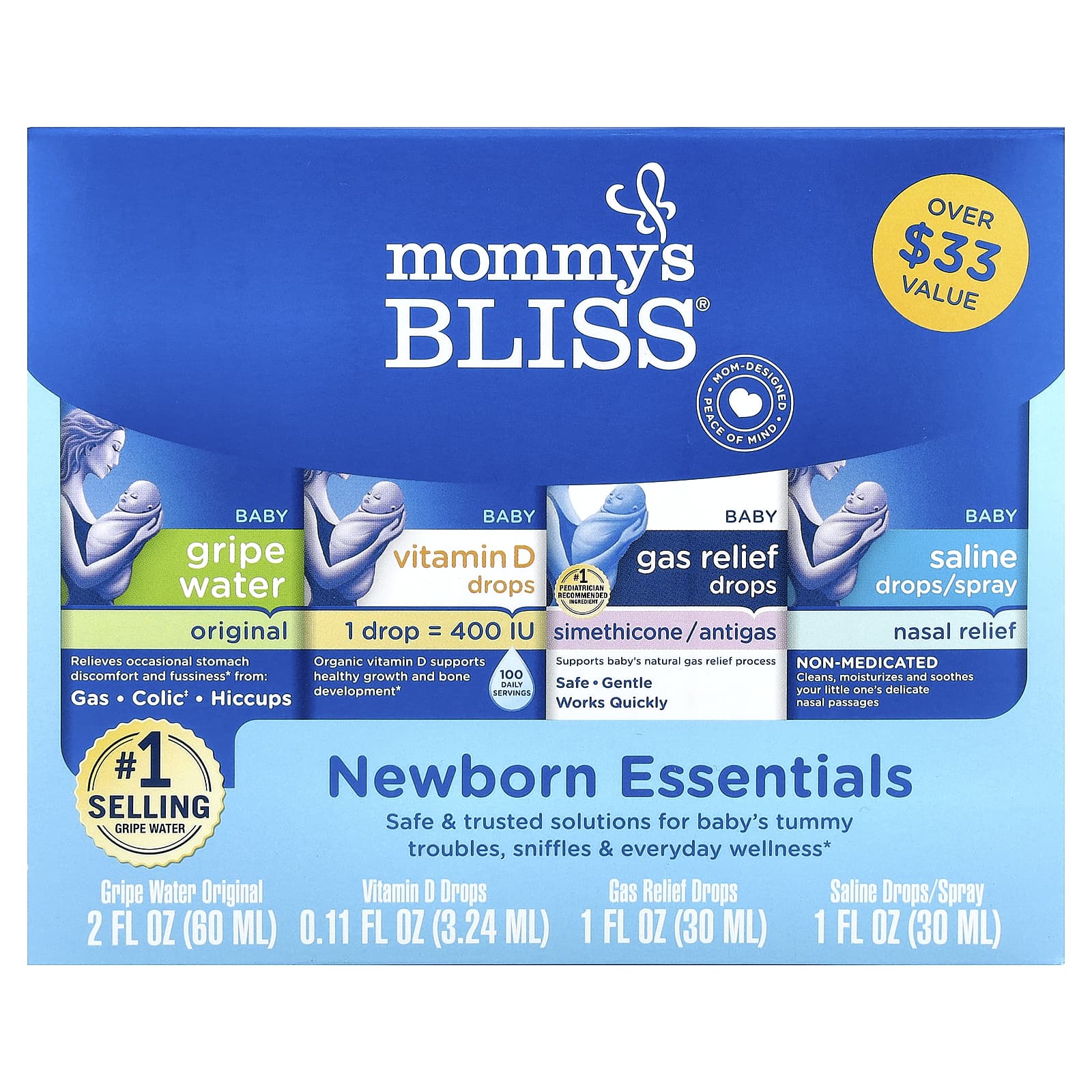 

Mommy S Bliss, Предметы первой необходимости для новорожденных, набор из 4 предметов