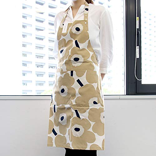 Marimekko Pieni Unikko Apron, Off-White, Beige, and Dark Blue, 069907, Size 185, 83.5cm [Parallel Import]