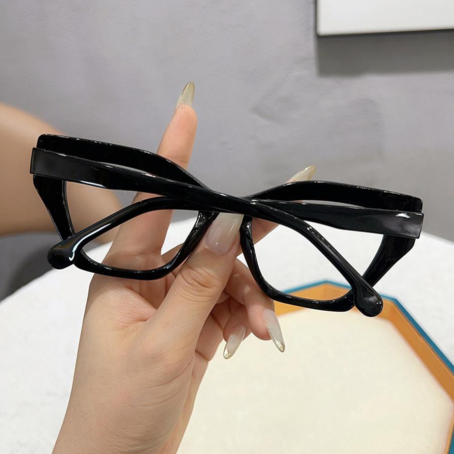 Blaulichtblockierende Brillenfassung für Damen, schlichte Brille, Vintage-Optik, Brille, Unisex, neuer Trend, Computerbrille, Katzenauge mit klarer Linse