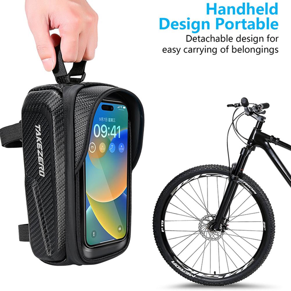 Hard Shell Bicycle Bag Waterproof Rainproof MTB Cycling Head Tube Bag Light Barrier Bicycle Phone Stand Bag for Bike Accessories China Mainland
