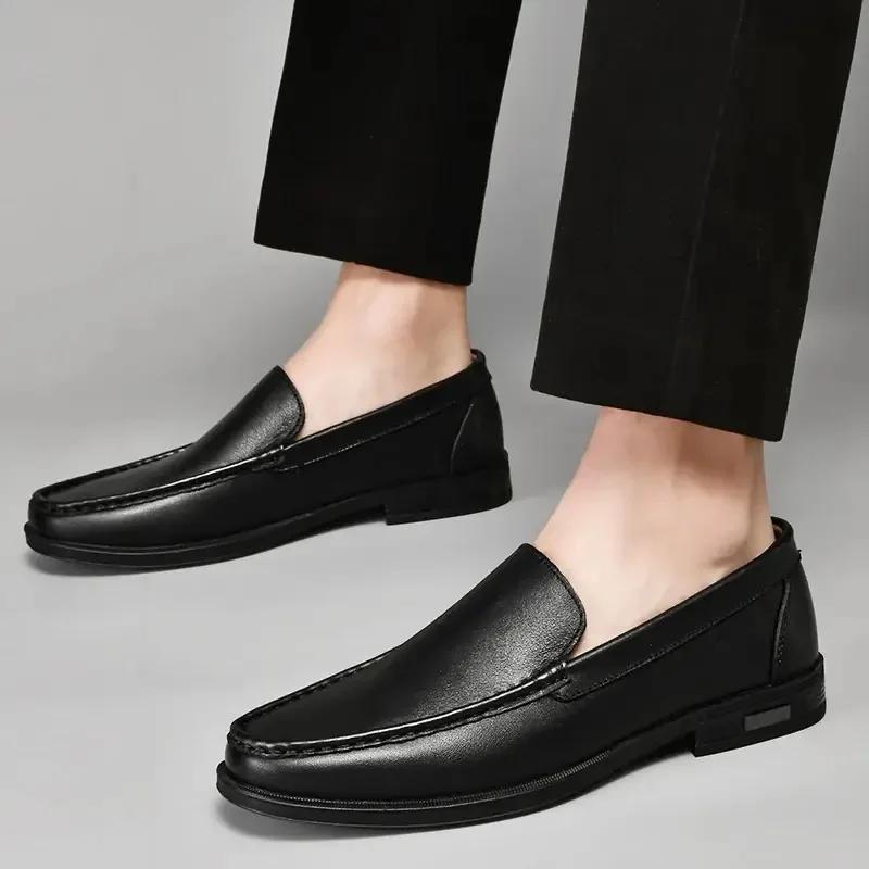 Fashion Genuine Leather Men's Shoes Classics Business Dress Shoes Moccasins Slip on Loafers Driving Shoes for Men Casual Shoe Big SIze48