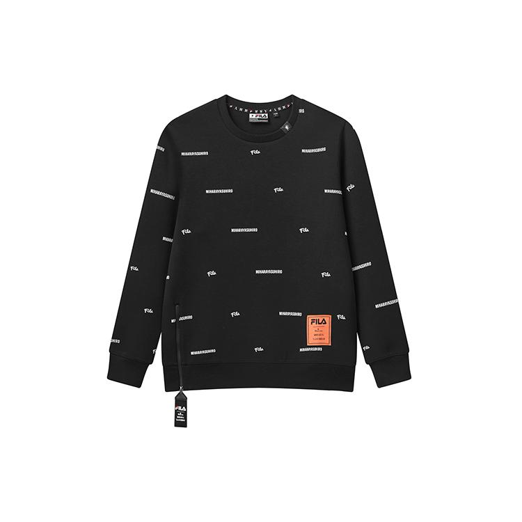 FILA X MIHARA YASUHIRO MIHARA YASUHIRO Collaboration Collection Sweatshirts Men s Jet Black Crew Neck Moderate Regular F71M118205F-BK M