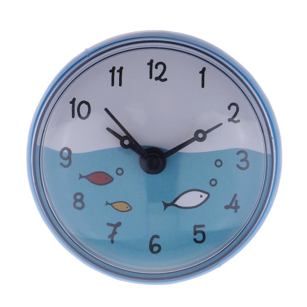 Shower Bath Time Display Wall Clock Machine Blue Silicone Modern Decor for Bathroom and Shower
