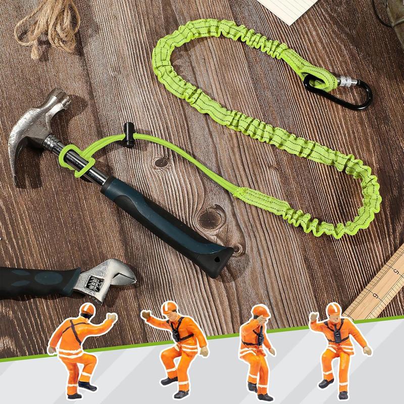 Safety Bungee Tether Tool Lanyard With Carabiner Hook Climbing Working Anti-Falling Safety Rope Aerial Work Climbing Accessories