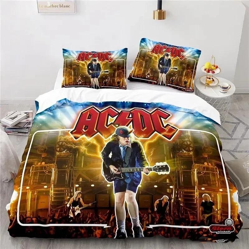 3D Print Rock Band AC/DC Bedding Set For Bedroom Soft Modern Bedspreads Comefortable Kids Duvet Cover Quilt Cover And Pillowcase