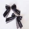 Hair Clip Bow Y2K Ribbon Bangs Clip Sweet Girls Duckbill Clip Headdress Hair Accessories Rhinestones Hairpin