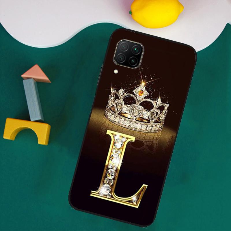 Letter Monogram Gold Marble For Huawei Nova Y73 Y72 Y70 Y90 Y60 Y61 Y91 12s 12i 11i 8i 9 10 SE P40 Lite P30 P60 Pro Case
