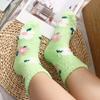 Printing Coral Velvet Socks Female Hosiery Sleeping Socks Comfortable Flower Pattern Socks  Girls