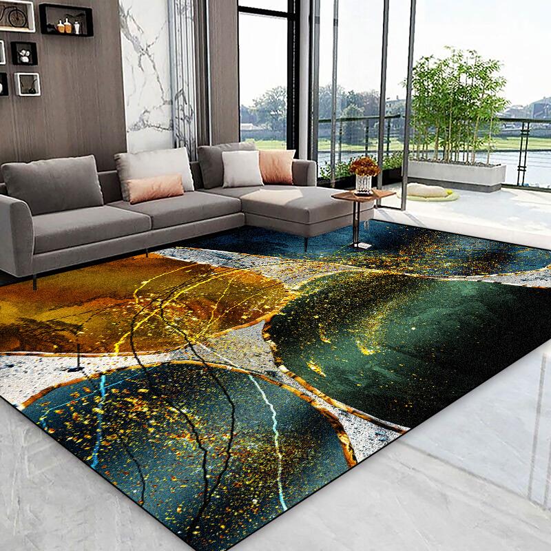 European Style Abstract Carpet for Living Room Luxury Home Decoration Non-slip Large Area Rugs Bedroom Washable Sofa Floor Mats