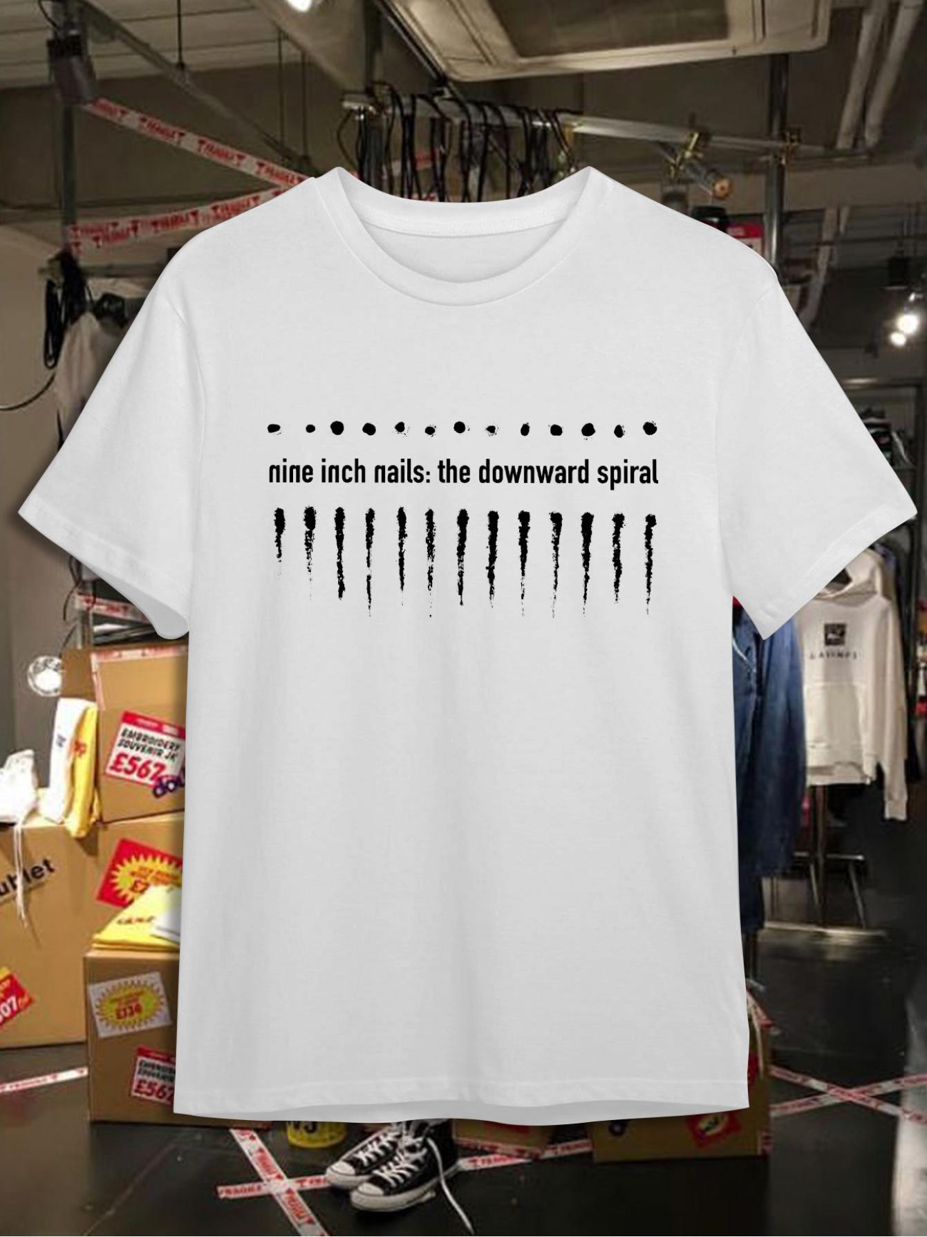 Unisexs Nine Inch Nails The Spiral Album Cover TShirt Regular Fit Short Sleeve Tshirt Featuring The Iconic Spiral Graphic Print S