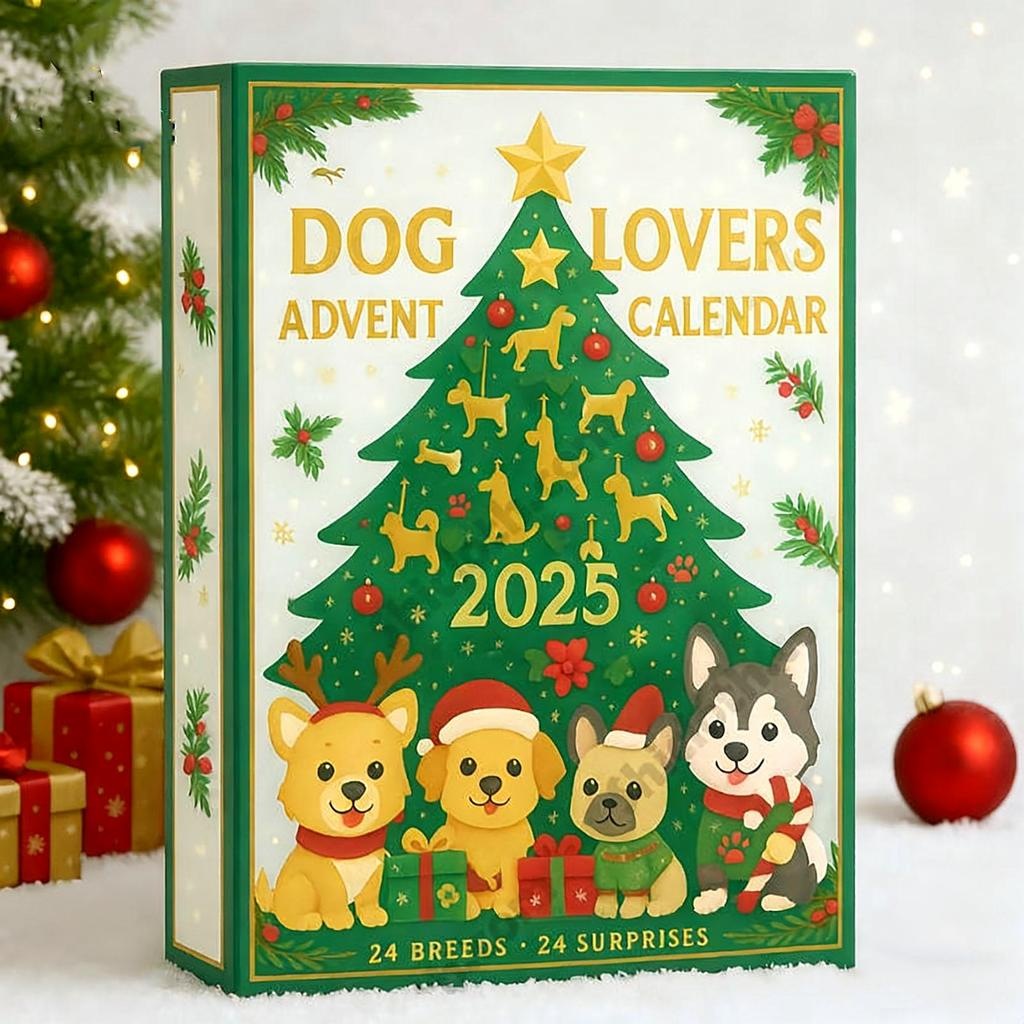 2D Plane+airplane Box +24PC+ Dog Lovers Christmas Countdown Box Calendar