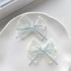 Hairpin Embroidery Lace Ribbon Bowknot Decor Hair Clip with Imitation Pearls Bangs Ponytails Buns Hair Accessories