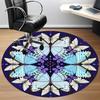 1 Stück Schmetterling Mandala Design Rundes Büroteppich, Rutschfest, Weich und Langlebig, Büroteppich für Innendekoration, Perfekt für das Büro