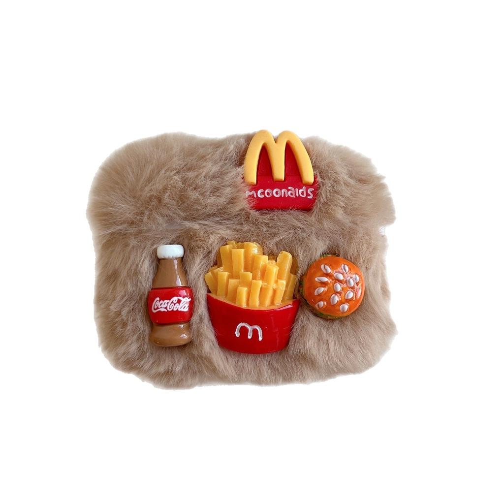 Plush burger fries for AirPods 1 protective case apple AirPods pro1 earphone case pro1 simple
