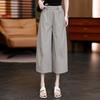 Loose and Narrow Version of Versatile Casual Seven-point Straight-leg Pants Women's 1116 Summer Thin High-waisted Thin and Drape Wide-leg Pants