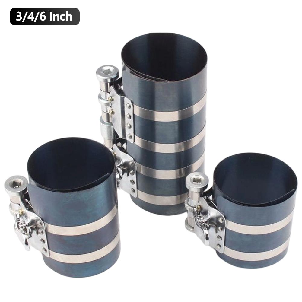 3/4/6 Inch Car Ratchet Clamp Disassembly Tool Piston Ring Compressor Engine with Installation Tool Auto Piston Ring Set Tool
