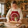 Family Gathering Culinary Outfit Christmas Apron, Santa Claus/Elk/Gingerbread Man/Snowman Print Cooking Bib, Waterproof Apron for Women Non-woven