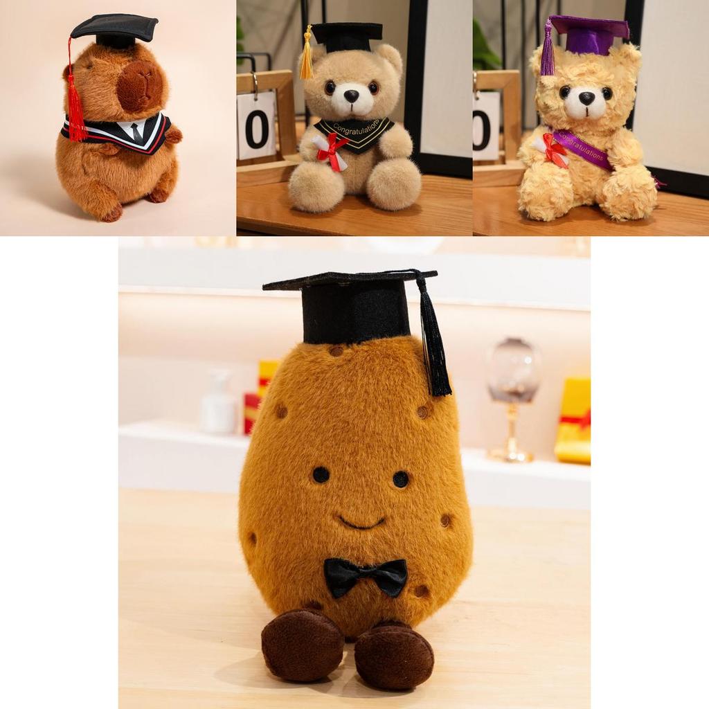 Capybara Graduation Plush Toy With Pp Cotton Filling For Commemorative Gift And Collectors Souvenir