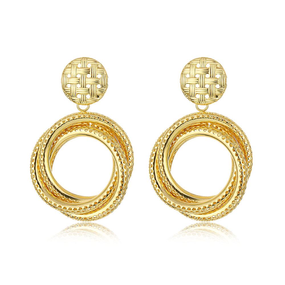 Hot Selling Vintage Earrings Women Big Gold Color Geometric Statement Metal Drop Earrings Jewelry Accessories