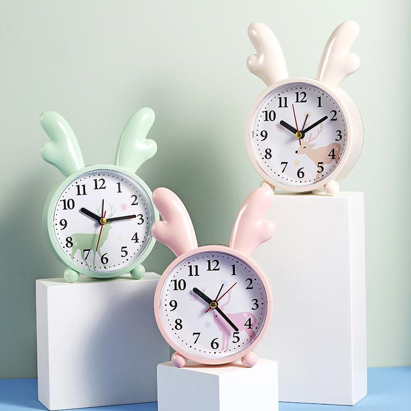 Alarm Clock Cute Bunny Shape Quiet Accurate Timing Clock Ornament for Home Bedroom
