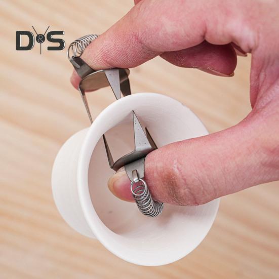 2 Adet Sırlama Daldırma Klipsi Paslanmaz Çelik Ergonomik Konfor Kolay Temizlenir Çok Fonksiyonlu Sır Rengi Uygulama Aracı