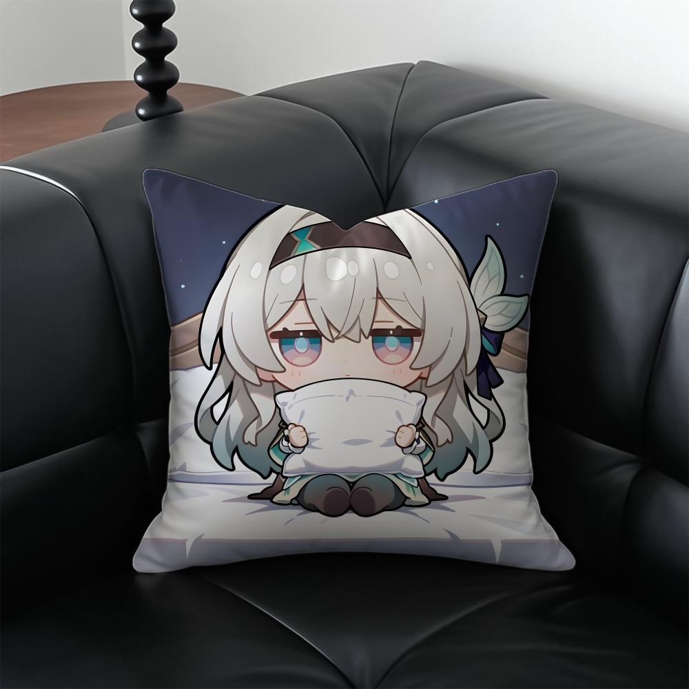 FFirefly HHonkai Star Rail Cushion Cover Pillow Case Antidustmite Invisible zipper silky plush cushion