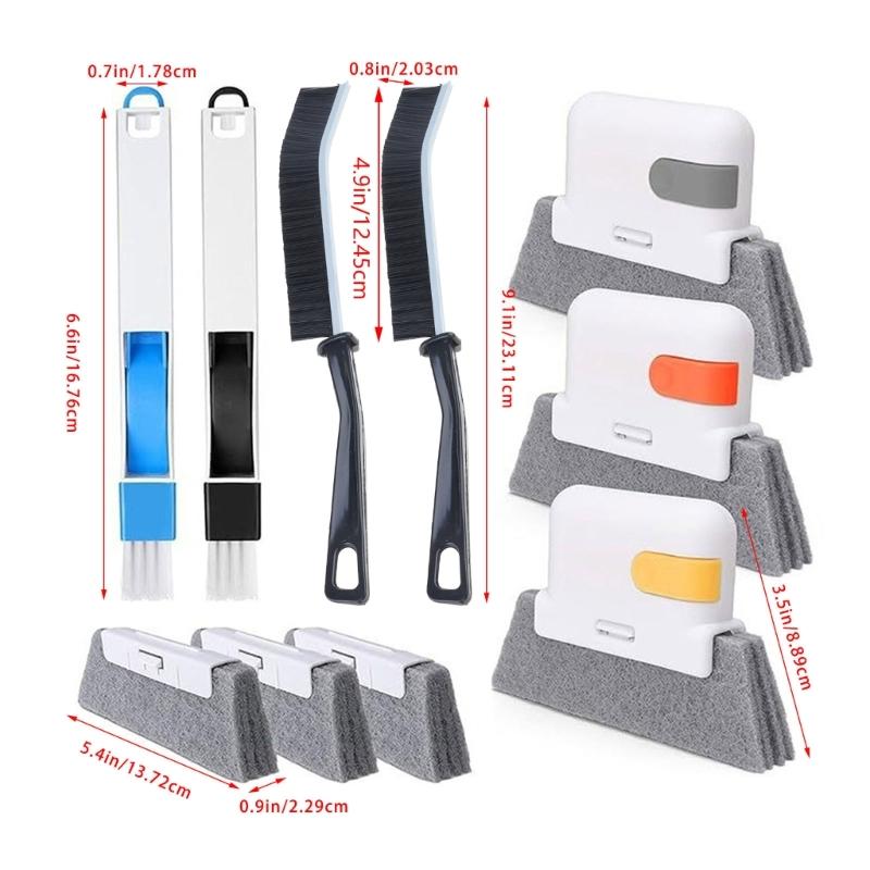 7Piece Comprehensive Window Track and Grooves Cleaning Brush Set for Deep Dust Removal Cleaner Effective Scrub Tool